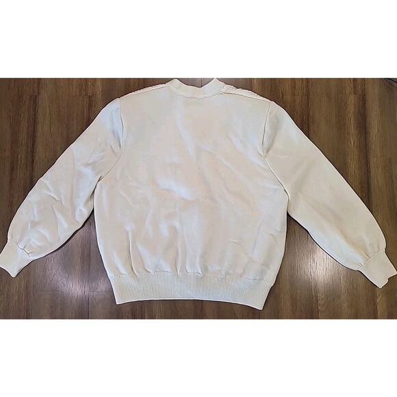 Vintage St. John Collection Marie Printed Ivory Blouse‑Cardigan Sz P – Cropped - Picture 2 of 11